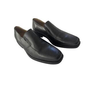De La Rentis Men's Black Leather Loafers Size 9M Brazil Slip On Excellent #DR